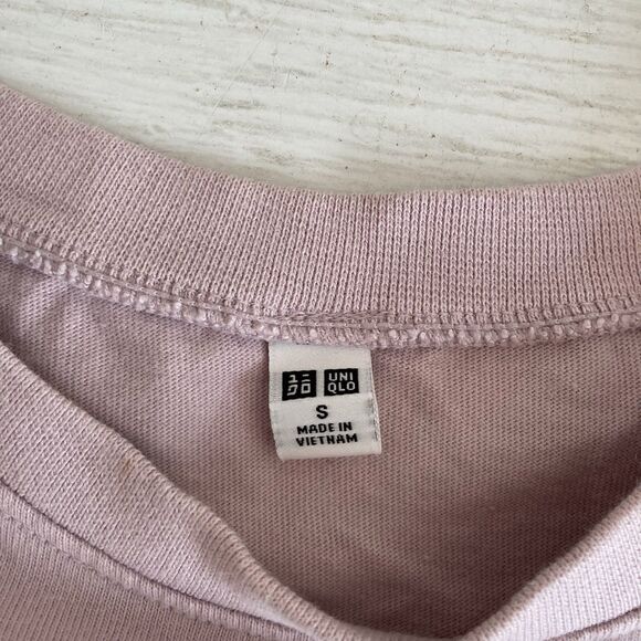 Uniqlo Womens Small Pink Short Sleeve Shirt 100% Cotton Casual Basic Minimalist - Picture 7 of 8